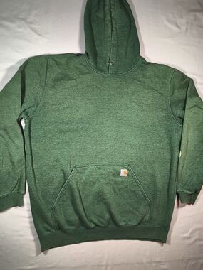 Carhartt Heather Forest Green Hooded Sweatshirt - Men's Work Pullover